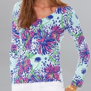 Lilly Pulitzer Floral Print Top - Blue, Pink, Green